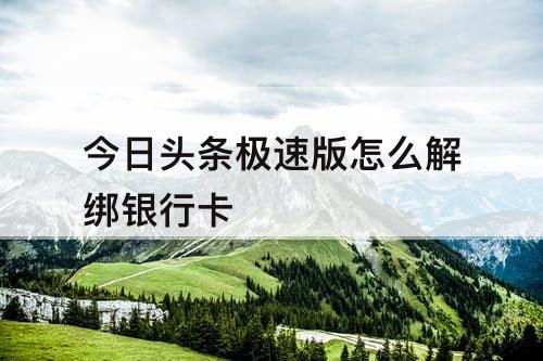 今日头条极速版怎么解绑银行卡