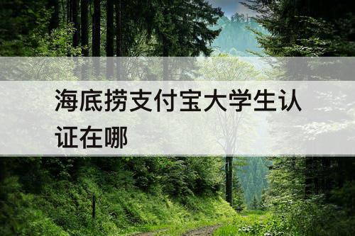 海底捞支付宝大学生认证在哪