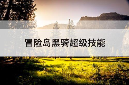 冒险岛黑骑超级技能