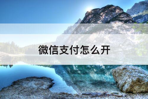 微信支付怎么开