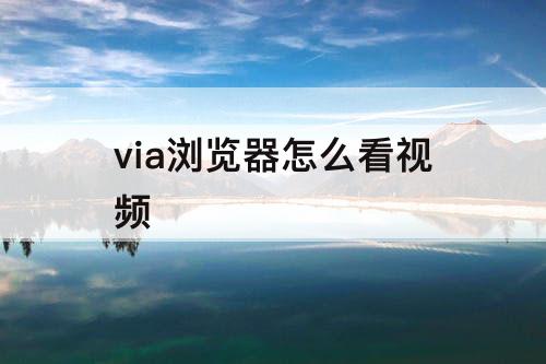 via浏览器怎么看视频