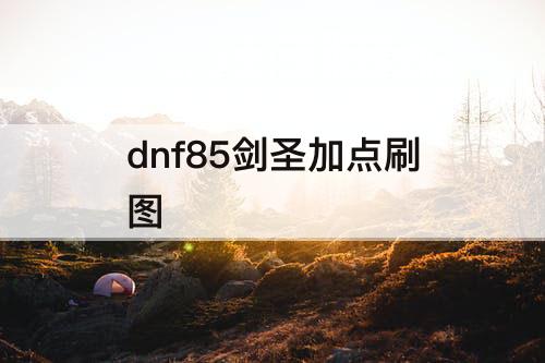 dnf85剑圣加点刷图