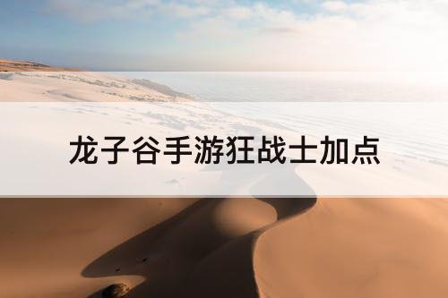 龙子谷手游狂战士加点