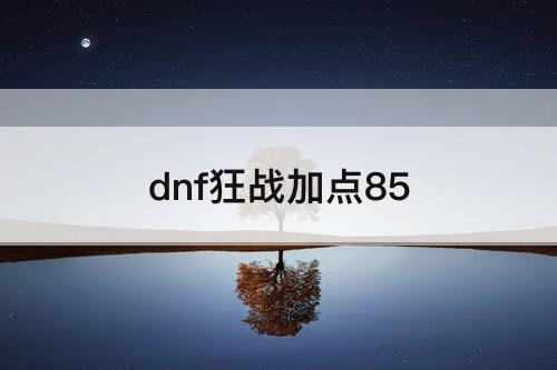 dnf狂战加点85