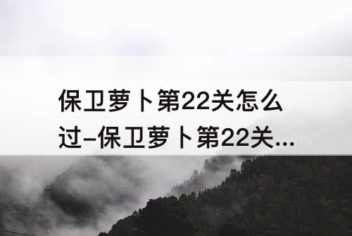 保卫萝卜第22关怎么过-保卫萝卜第22关怎么过攻略