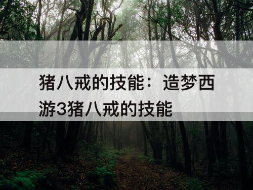 猪八戒的技能：造梦西游3猪八戒的技能