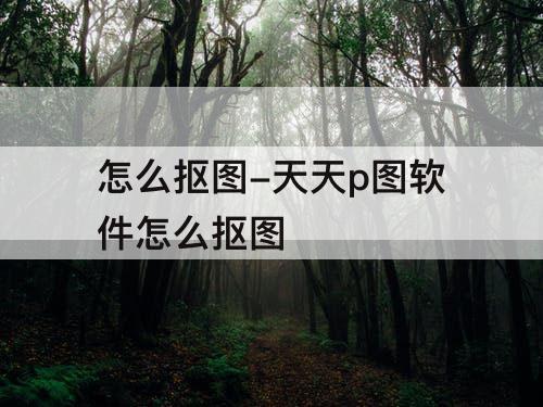 怎么抠图-天天p图软件怎么抠图