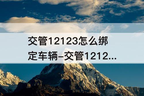 交管12123怎么绑定车辆-交管12123怎么绑定车辆信息