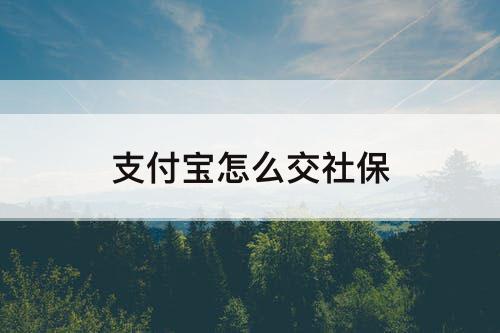 支付宝怎么交社保