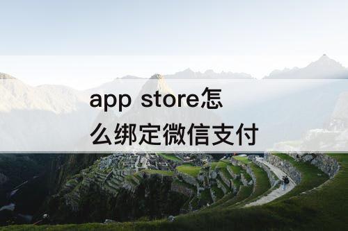 app store怎么绑定微信支付