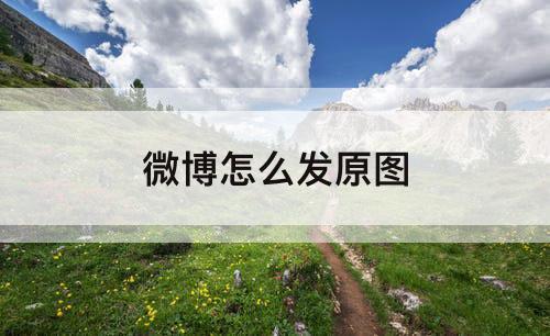 微博怎么发原图