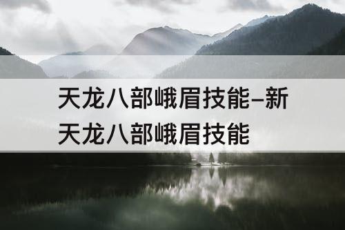 天龙八部峨眉技能-新天龙八部峨眉技能