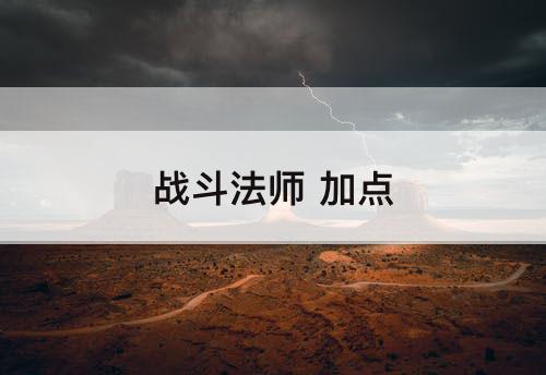 战斗法师 加点