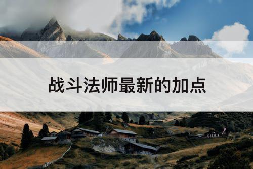 战斗法师最新的加点