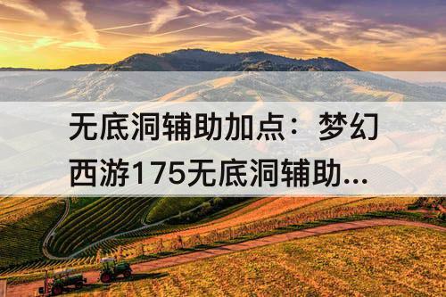 无底洞辅助加点：梦幻西游175无底洞辅助加点
