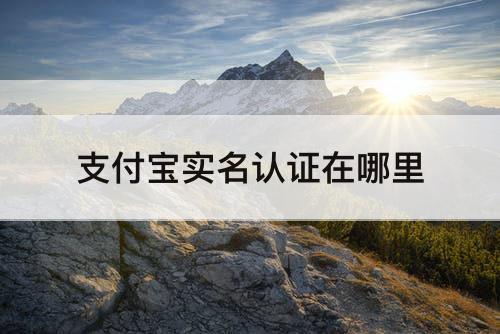 支付宝实名认证在哪里