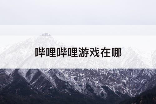 哔哩哔哩游戏在哪