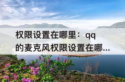权限设置在哪里：qq的麦克风权限设置在哪里