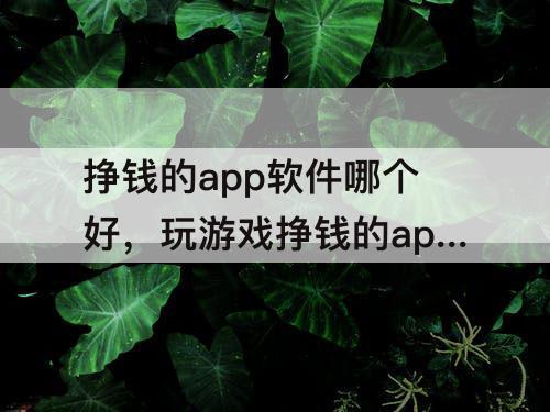 挣钱的app软件哪个好，玩游戏挣钱的app软件哪个好