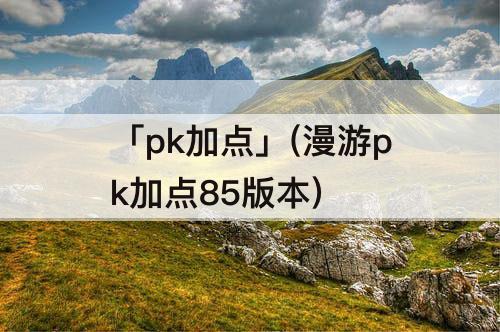 「pk加点」(漫游pk加点85版本)